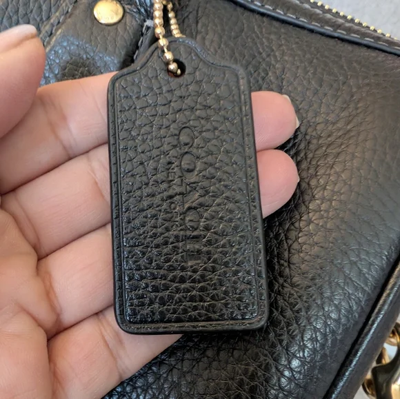 Coach Large Rowan Black Pebbled Leather - Picture 8 of 11